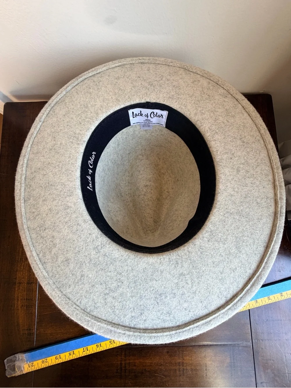 Lack of Color Light Grey 100% Australian Wool Fedora Rancher Hat Medium 57cm